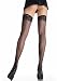 Sheer Thigh High Nylon Stocking With Lace Top And Back Seam