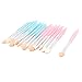 Blue Pink Handle Eye Shadow Sponge Brushes Cosmetic Tool 15 Pcs