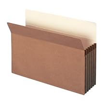 Smead Pockets, Legal Size, Straight Cut, 5-1/4 Inch Expansion, Rollover Tyvek at Top-reinforced sides, Redrope, 50 Per Ctn (74810)