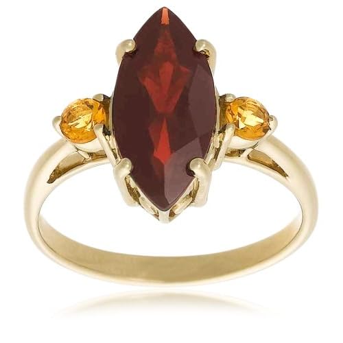 10k Yellow Gold Garnet and Citrine Ring