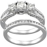 14K White Gold Diamond Bridal Engagement Ring