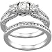14K White Gold Diamond Bridal Engagement Ring