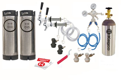 Kegco Two Keg Door Mount Homebrew Kegerator Kit Ball Lock w/ 5lb Tank - EB2SHCKBALLKEG5T-5T On Sale