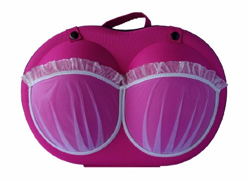Lyceem Portable Protect Bra Underwear Lingerie Case Travel Organizer-Lace-Pink -Buxom Cup
