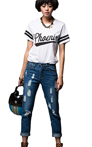 レディース パンツ ジーンズ ジーパン ハーレムパンツ 春 夏 秋 冬 デニム コットン スリム 股上浅め ブロークン ダメージド クラッシュ ロールアップ 美脚 足長効果 アウトドア リゾート レジャー OL 通勤 通学 カジュアル ワイルド セクシー 可愛いスカーフ付き KK1065