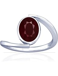 Platinum Oval Cut Ruby Womens Astrological Ring