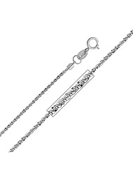 14K White Gold 1.1mm Glitter Chain with Spring Ring Clasp - 16" Inches
