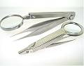 TWEEZERS with MAGNIFIER complete 2pc set = SMALL & LARGE