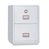 Phoenix Firefile Filing Cabinet Fire Resistant 2 Lockable Drawers 145Kg W530xD675xH805mm Ref 2242