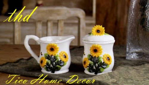 2PC SUGAR AND CREAMER SUNFLOWER DECOR