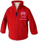 Childrens Fleece Jacket, Red With Cats Embroidered, 8-10 Years