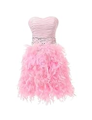 Junior A-line Strapless Cocktail Short Chiffon/Tulle Sequined Beaded Prom Dress/Party Dress 