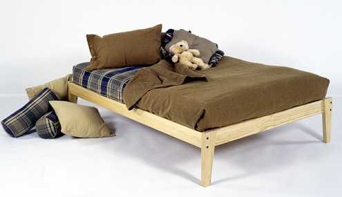 Solid Wood Platform Bed Frame - Clean, Unfinished, Chemical Free Pine - Made in USA