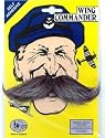 Wing Commander Moustache - Grey/Black Mix