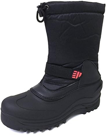 R-Paw Men's Winter Boots Cold Weather Waterproof Nylon Insulated Thermolite Ski Velcro Strap Warm Snow Shoes (10 D(M) US, Black)