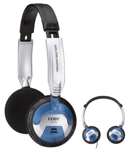 Coby DJ Style High-Performance Stereo Headphones CV130 (Silver)