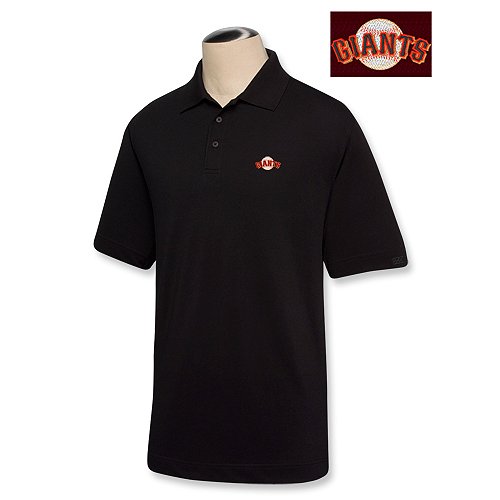 San Francisco Giants Men's Big & Tall DryTec Championship Polo by Cutter & Buck - Black 4X Big