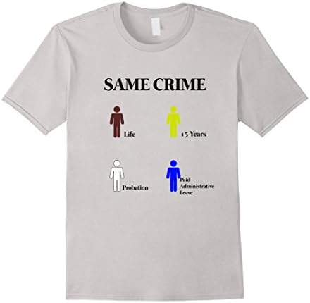 Men's Same Crime T Shirt  Medium Silver