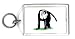 Keychain with primate, monkey, marmoset, white, black