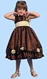 Chocolate Brown Sleeveless Taffeta Flower Girl Dress - Customize Colors! Size 5