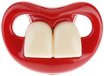 Joyful baby Two Front Teeth Baby Pacifier with Red Lips by AbestShopping
