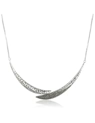 Judith Jack "Silver Rain" Hammered Sterling Silver and Marcasite Crossover Frontal Pendant Necklace, 18"