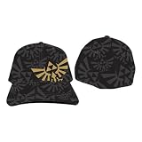 Bioworld Nintendo Legend of Zelda Twilight Princess Triforce A-Flex Hat Cap - One Size - Black/Grey