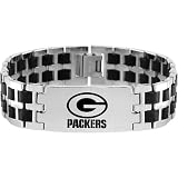 Team Titanium Greenbay Packers Steel & Rubber Link Bracelet