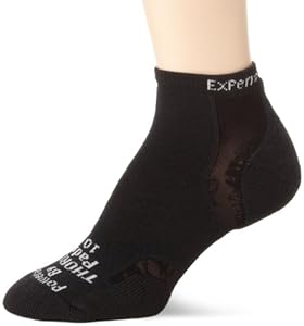 Thorlo Unisex Experia CoolMax Micro  Mini Crew Sock, Black/Black, Medium