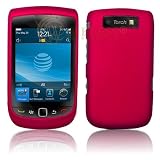 Red Rubber Feel Snap-On Cover Hard Case Cell Phone Protector for Blackberry 9800 Torch