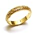 Jewelry : Engraved Wedding or Stacking Band, 4m Wide, Pave Set Full Circle with Fine Quality Diamond, 18k Yellow Gold, with Fine Millgrain Edge, Ring Size 6.25 (T.w 0.10)