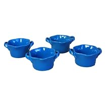 BIA Cordon Bleu Wavy 4-1/2-Ounce Round Ramekins, Set of 4, Slate Blue