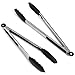 Stainless Steel Tongs Set - Salad Tongs - Serving Tongs - Kitchen Tongs - 12 Inch & 14 Inch Cooking Tongs With Silicone Tips, Perfect Tongs For All Food & BBQ - Kitchen Utensils