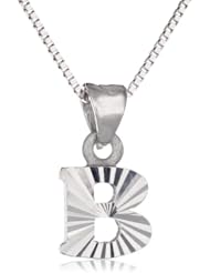 14k White Gold Initial Pendant Necklace, 18"