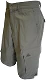 Adidas Mens Cargo Tailored Khaki Green Shorts with 8 Pockets & Zip Fly