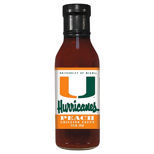 Miami Hurricanes NCAA Peach Grilling Sauce - 12oz by Hot Sauce Harry