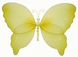 13 Yellow Crystal Butterfly nylon hanging ceiling wall baby nursery room wedding decor decoration