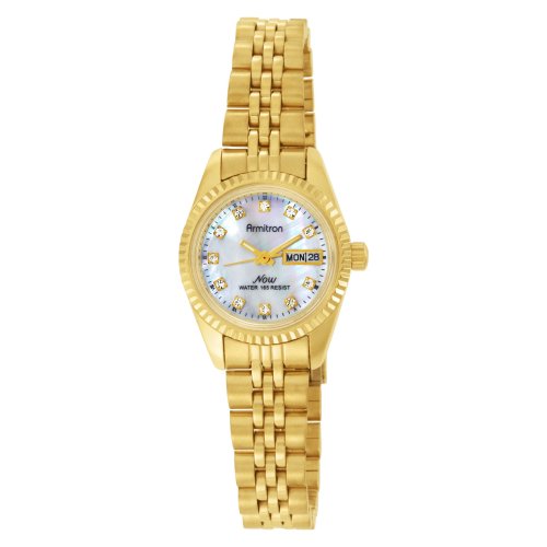 Armitron Women s 75-2474MOP NOW Swarovski Crystal Accented Gold-Tone Round WatchB0013L3NOU