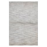 2' x 3' Indo Hand-knotted Beige Wool Rug