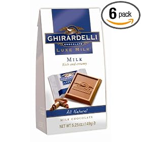 Ghirardelli Chocolate Squares, Milk Chocolate, 5.25-Ounce Packages (Pack of 6)