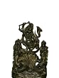 Lord Krishna on Kaliya Serpent Hindu God Brass Sculpture Krishna Statue 12"
