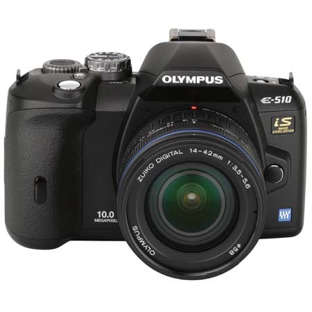 Olympus Evolt E510 10MP Digital SLR Camera with CCD Shift Image Stabilization and 14-42mm f/3.5-5.6 and 40-150mm f/4.0-5.6 Zuiko Lenses