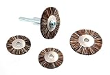 5-Piece Natural Bristle Cleaning Brush Set for Rotary Tools - 3/4 & 1