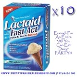Lactaid Fast Act Twice as Fast as ULTRA for the Prevention of Gas, Diarrhea and Bloating Associated with Digesting Dairy (10 Pack) 900 Caplets