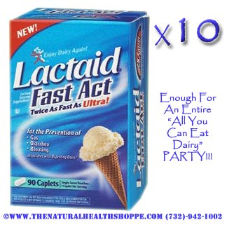 Lactaid Fast Act Lactase Enzyme Supplement - 270 Caplets (10 Pack)