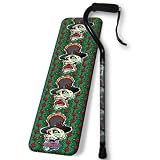 Laughing Skull with Roses Offset Aluminum Adjustable Walking Cane