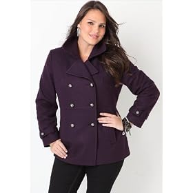 Avenue Plus Size Short Military Peacoat