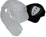 Bride and Groom Veil & Tux Wedding Baseball Cap Set