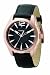 Fossil Gents Black Leather Strap Watch With Rose Gold Black Dial