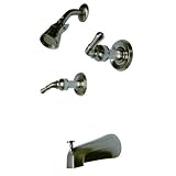 Kingston Brass 2-Valve Tub and Shower Faucet/ Adjustable Shower Head - Satin Nickel